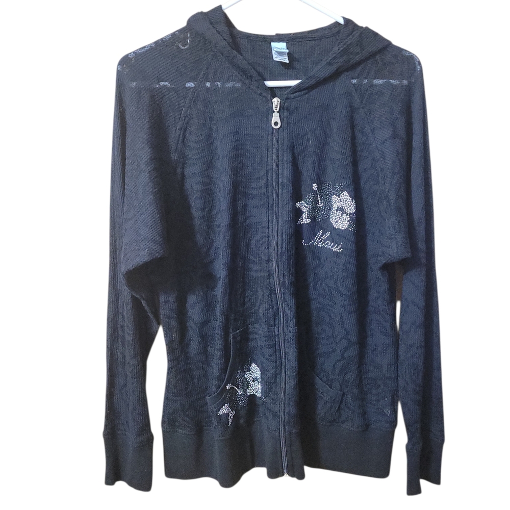 Women's Black Zip-Up Hoodie
